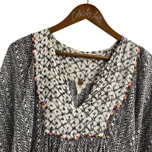 Free People FP One Mixed Print Tunic Top Small Raw Hem - Picture 2 of 8